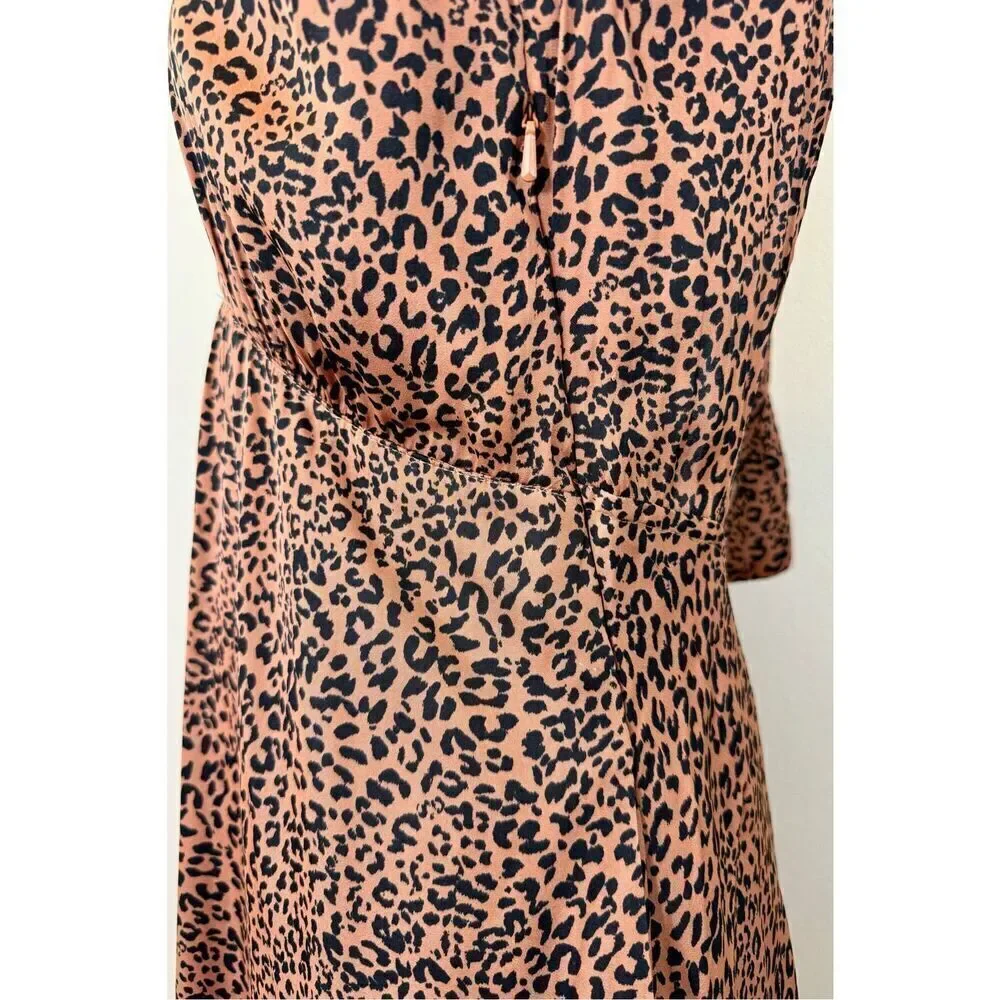 Free People Women's Loveless Animal Print Mock Neck Midi Dress Women's 2